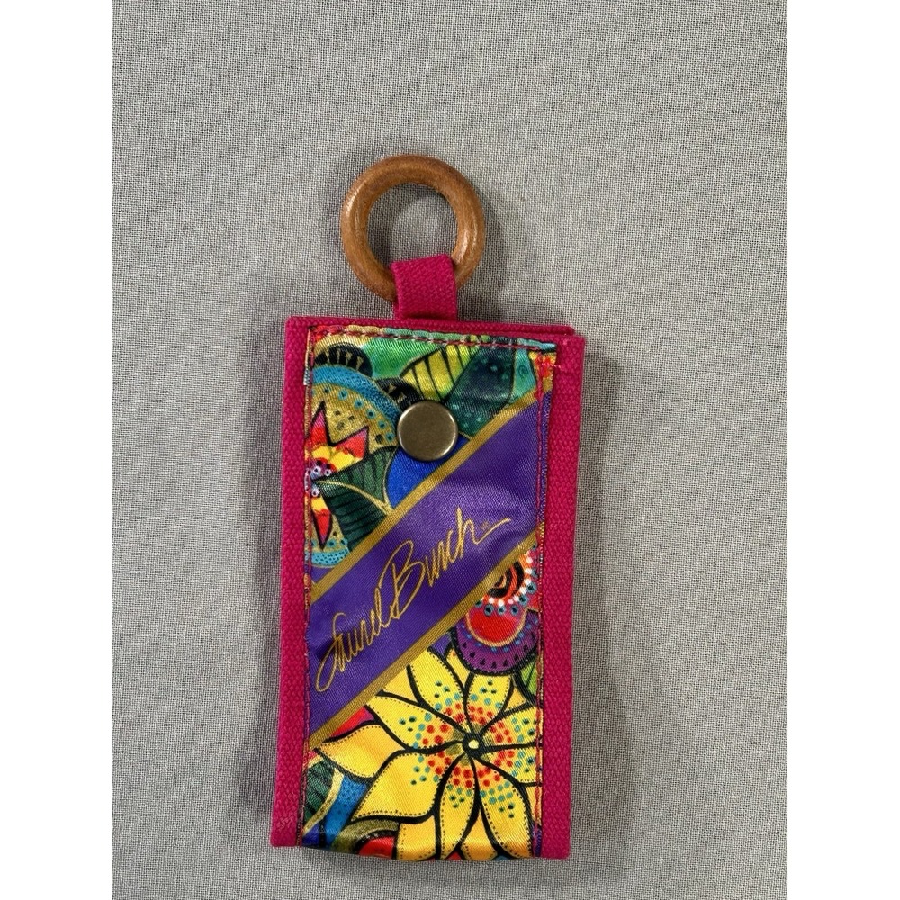 Laurel Burch Floral Snap Scarf Holder‎ Ring Artistic Design Vibrant  Bohemian